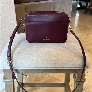 Kate Spade Burgundy Crossbody Camera Bag